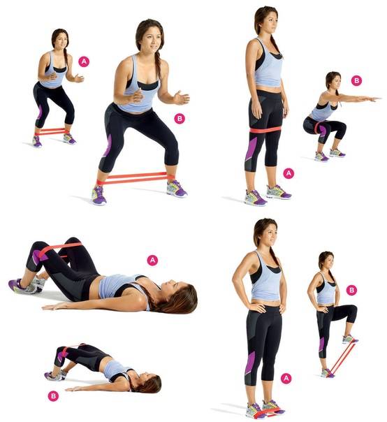 Упражнения с резинкой для ягодиц, ног, рук, спины и пресса: комлпекс для тренировки с резиной всег тела в домашних условиях