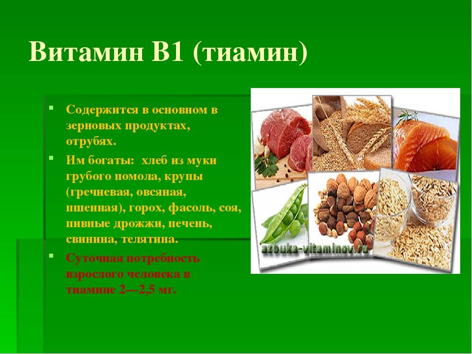 Витамин b1 в продуктах: польза тиамина и зачем он нужен организму