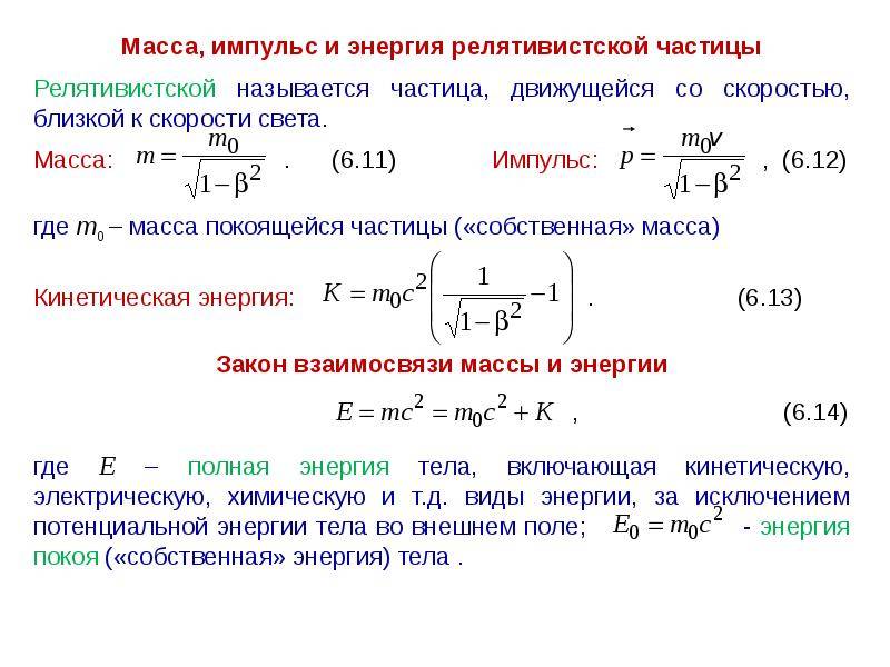 Связь массы и энергии свободной частицы энергия покоя презентация