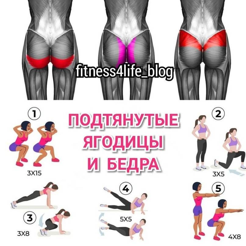 Упражнения для нижней части ягодиц: техника выполнения - tony.ru