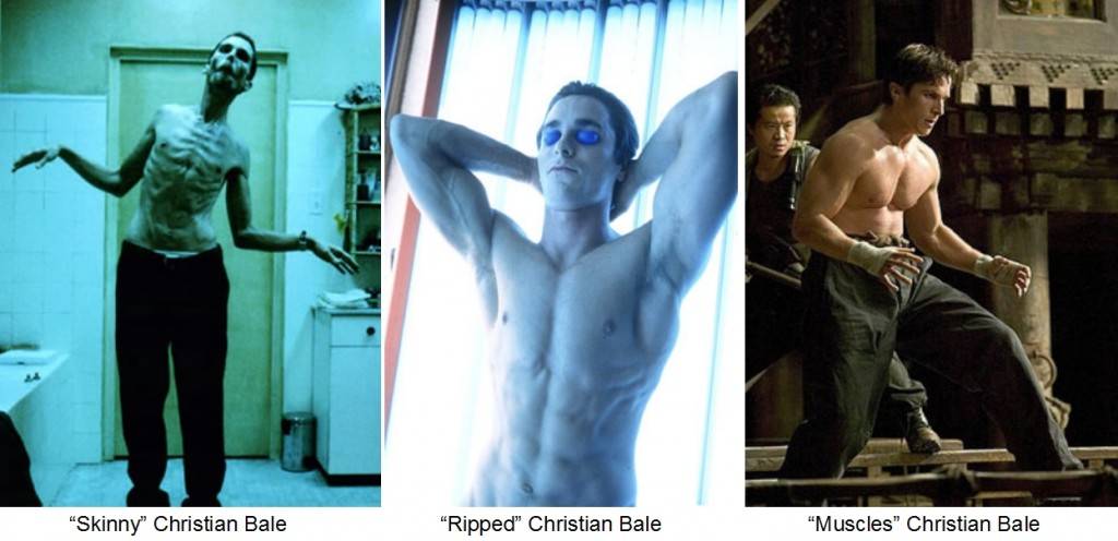 Великолепная эволюция фигуры Кристиана Бейла: от обычного человека до героя суперкультовых фильмов.