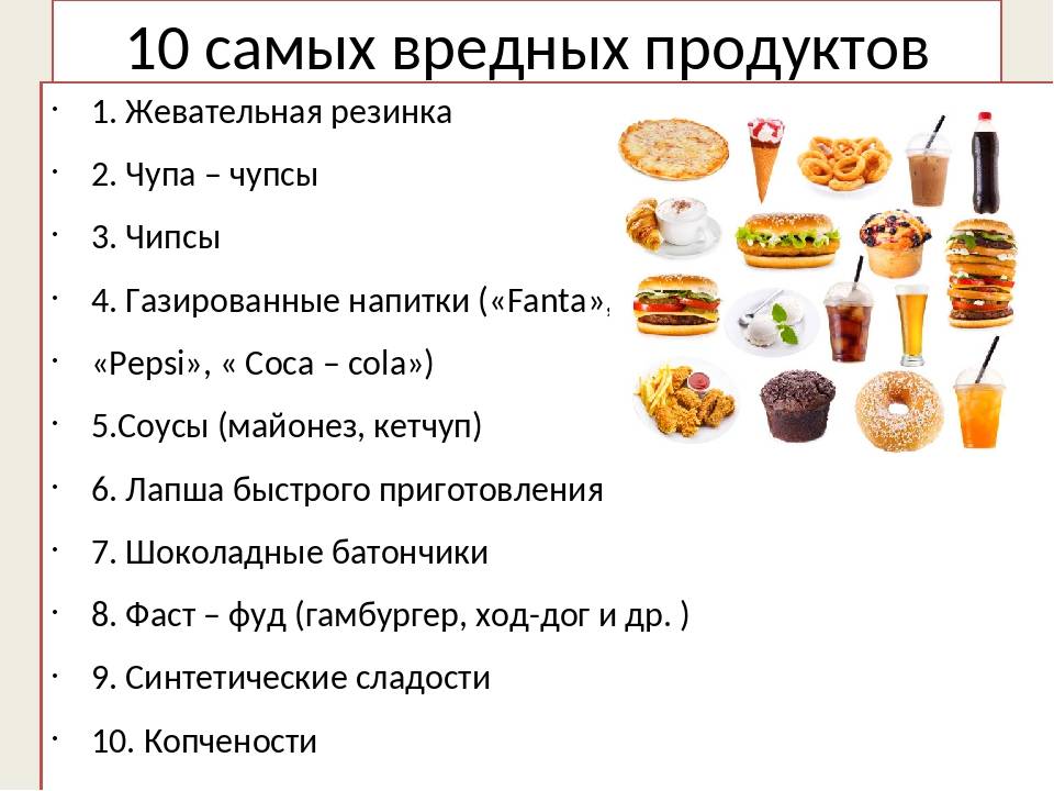 Самые вредные продукты питания: список топ 10