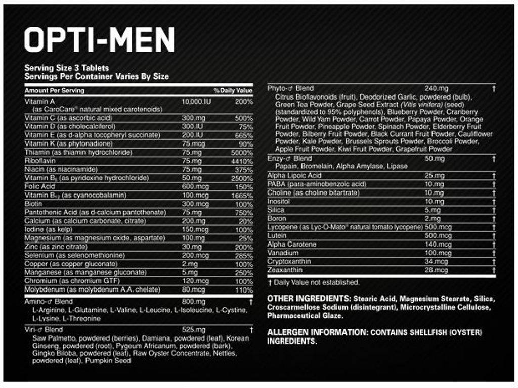 Витамины Опти Мен (Opti-Men) — лучший витаминный комплекс для мужчин