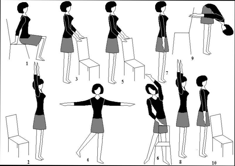 Производственная гимнастика для офисных работников: комплекс упражнений для пятиминутной зарядки
