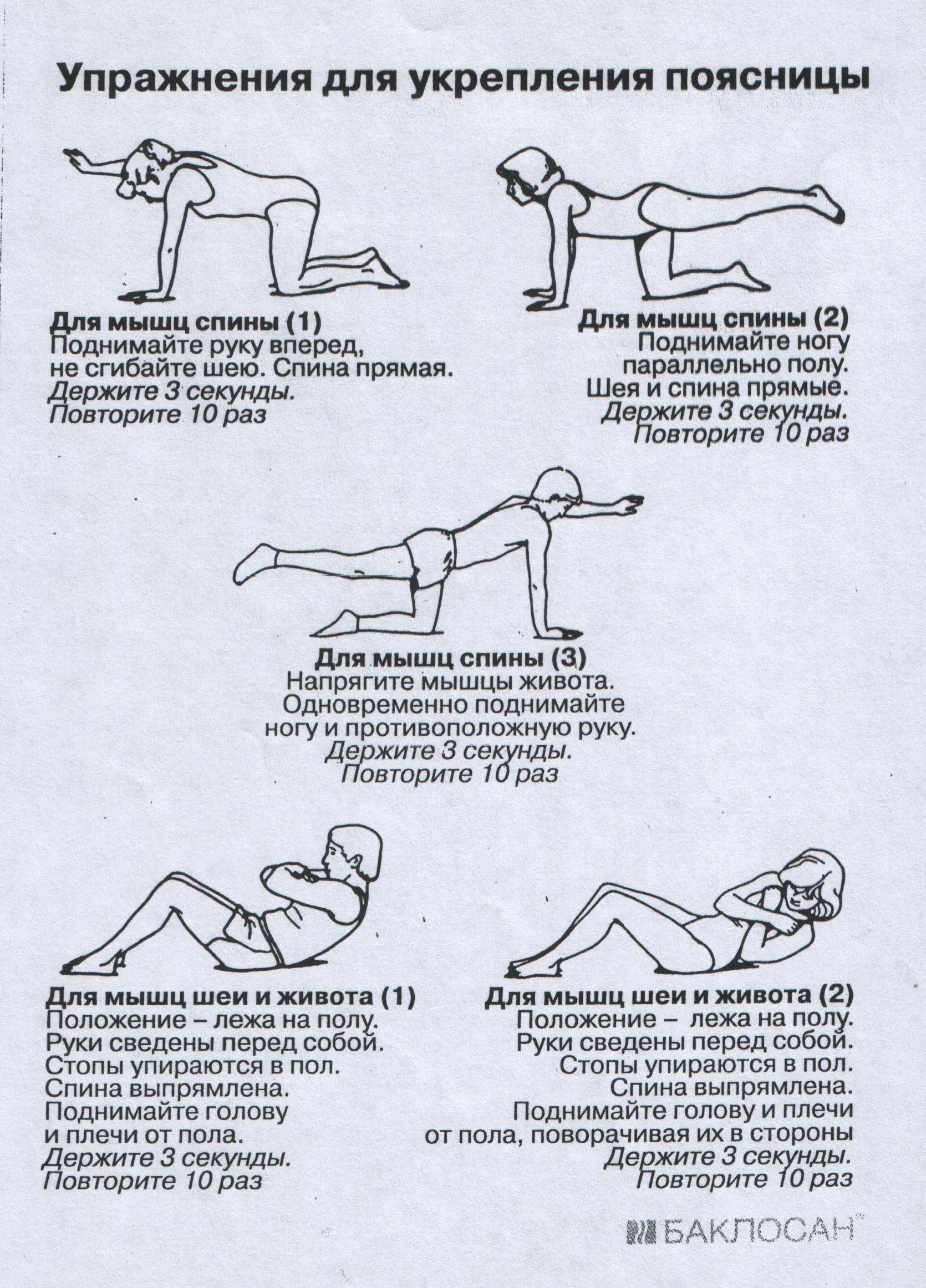 Упражнения для укрепления спины