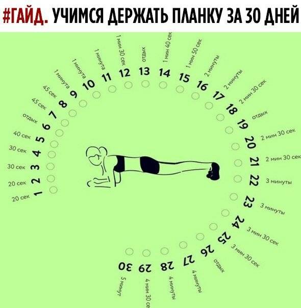 Упражнение планка на 30 дней для мужчин и женщин: таблица и отзывы
