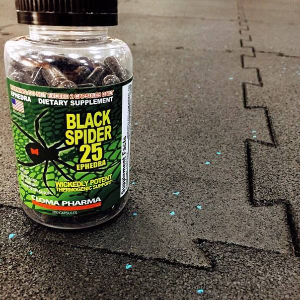 Жиросжигатель “black spider 25 ephedra” от компании cloma pharma