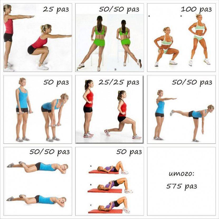 Готовая тренировка для похудения без прыжков (с акцентом на живот, бедра и ягодицы) на 15 или 30 минут
