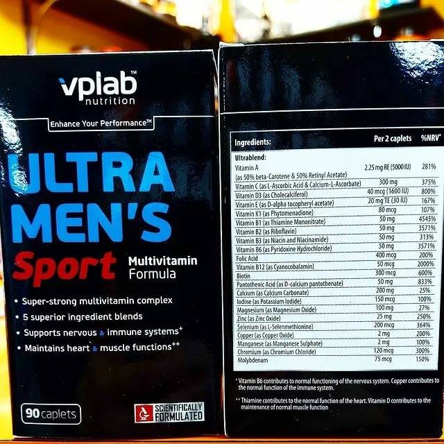Ultra men's sport multivitamin formula 180 табл (vp laboratory)