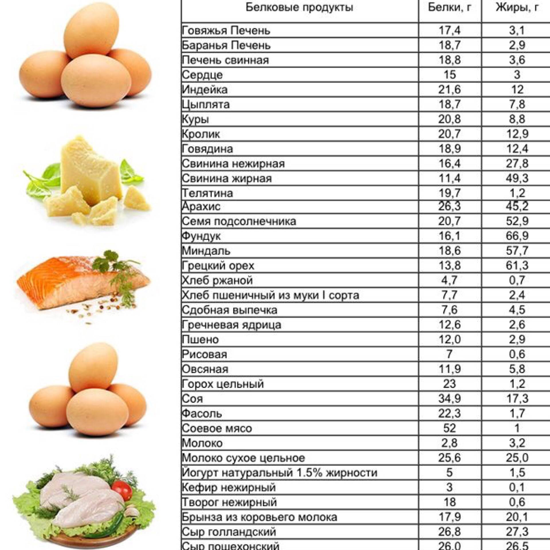 В каких продуктах содержится белок