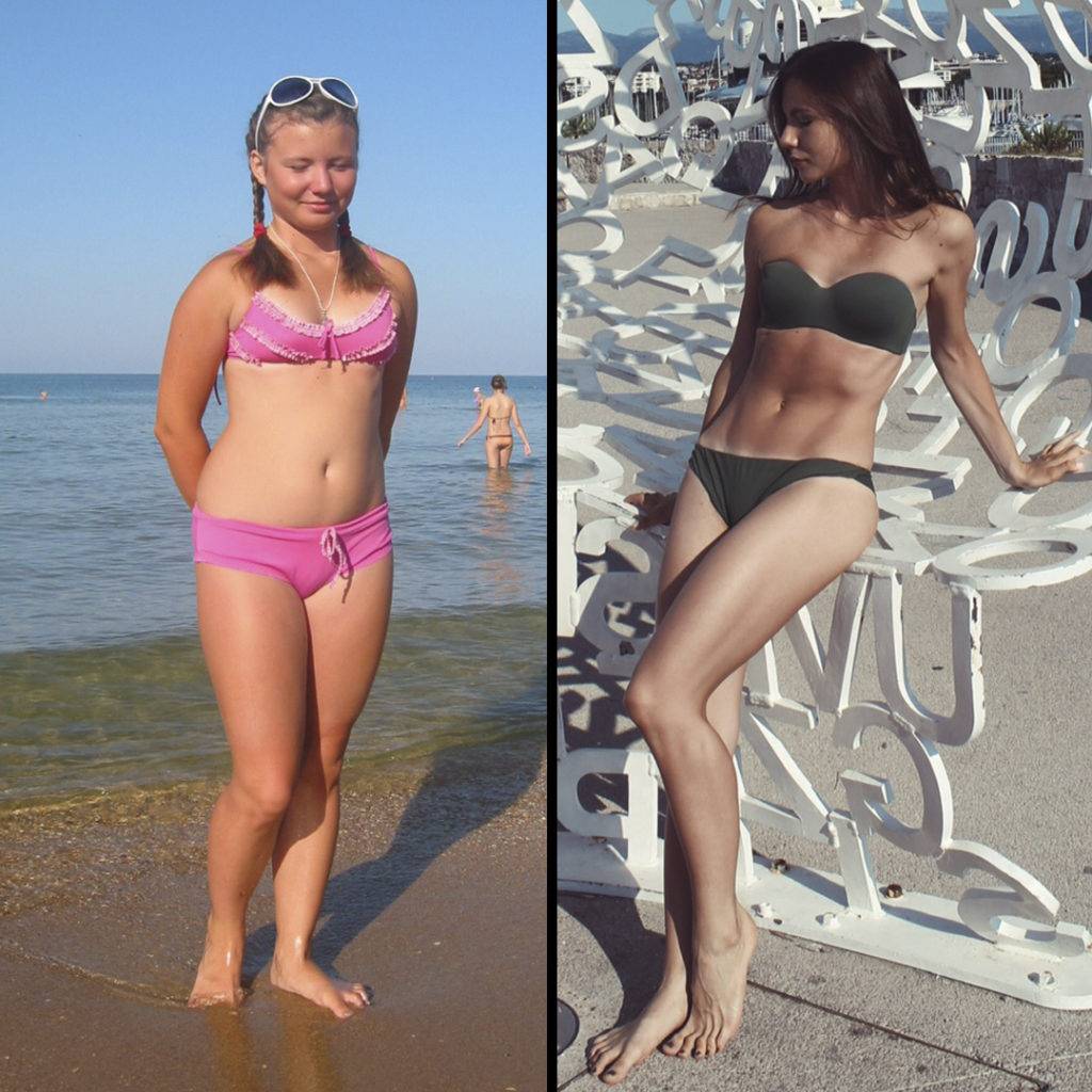 Фото до и после в купальнике