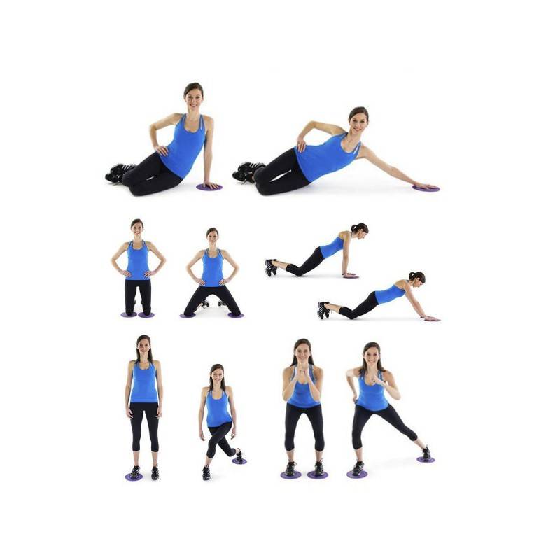 15 упражнений с дисками для глайдинга, как выбрать слайдеры, рекомендации к тренировкам