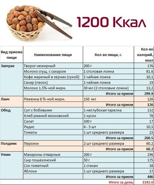 Примерное меню на 1800 ккал в день с рецептами из простых продуктов