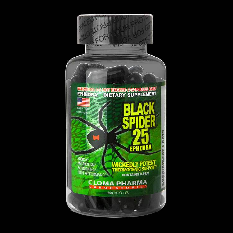 Жиросжигатель black spider 25 ephedra cloma pharma инструкция по применению