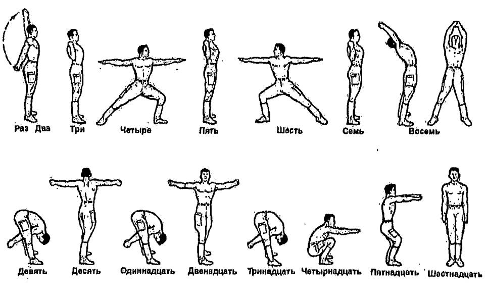 Схема утренней зарядки