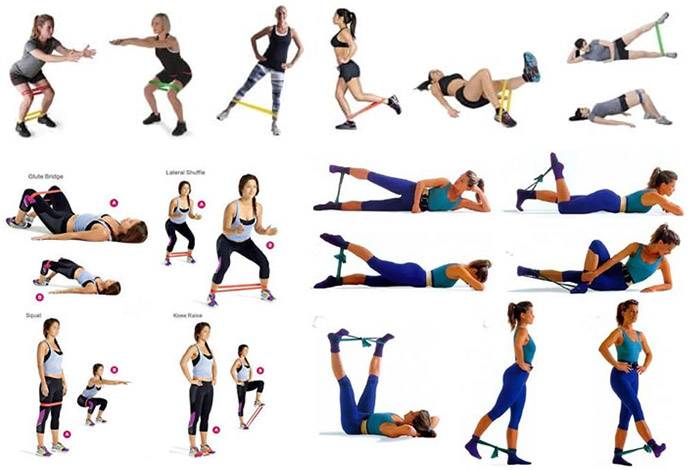 33 упражнения с фитнес-резинкой для ног, ягодиц, рук, спины, плеч и пресса в домашних условиях для девушек