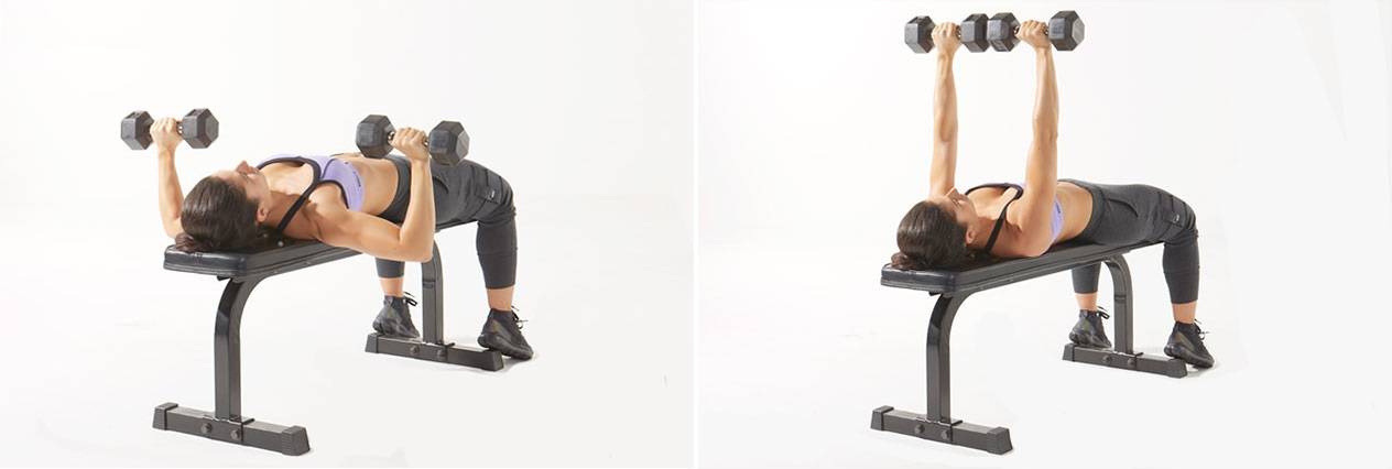 Жим гантелей на скамье с наклоном вверх: фото и видео упражнения