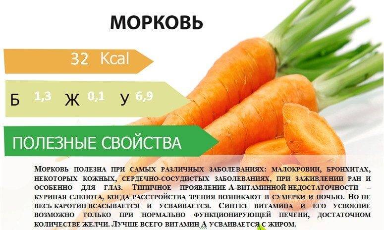 Сколько калорий в моркови на 100 грамм, калорийность и бжу в свежей морковке