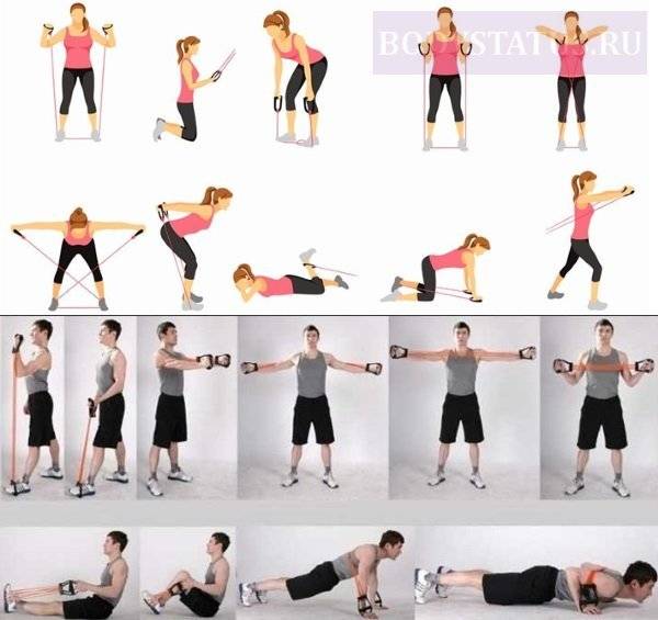 18 упражнений с эспандером на все мышечные группы